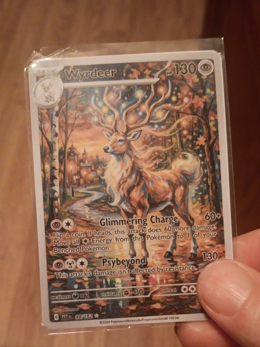Wyrdeer Decorative Art Card Print - Brown & Gold